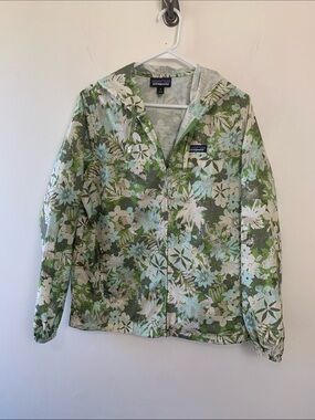 Patagonia Green Floral Hooded Utility Jacket